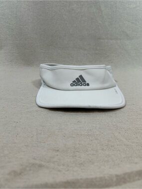 adidas White Visor with Gray Logo